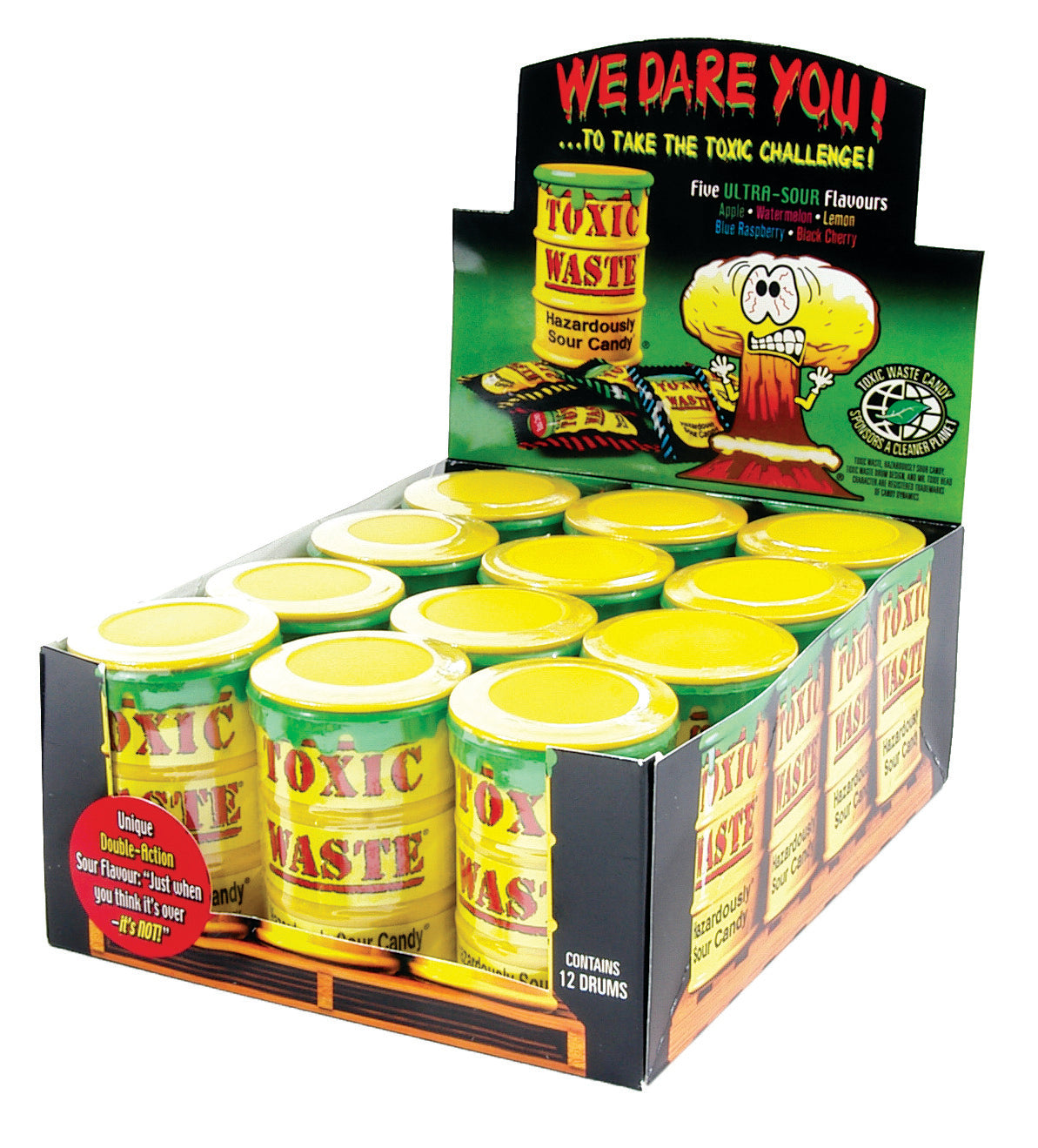 Toxic Waste Yellow(Hazardously) Sour Candy Drum 42g