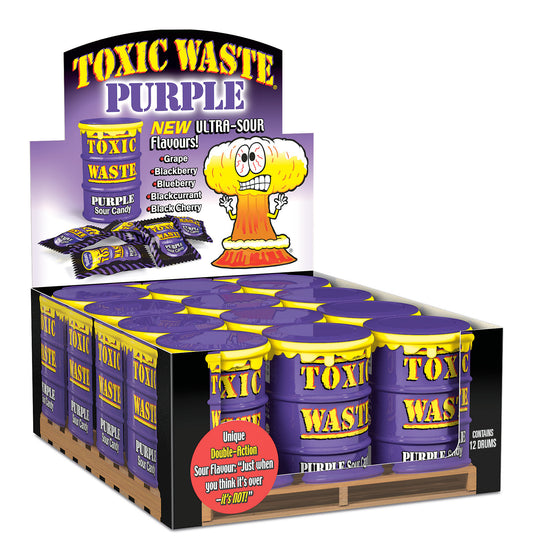 Toxic Waste Purple (Hazardously) Ultra Sour Candy Drum 42g