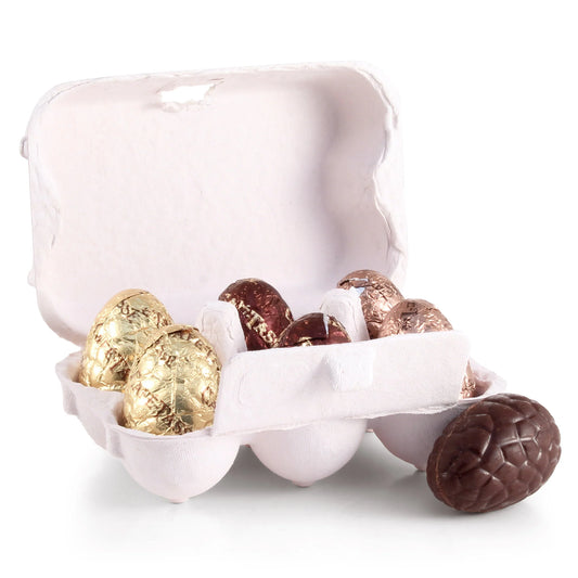 6 Assorted Milk & Dark & White Praline Eggs 72g