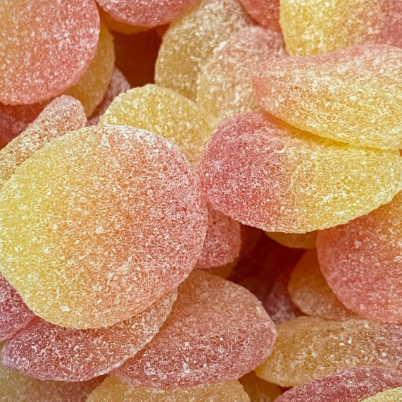 Gummy Fizzy Peaches 100g – Mr Simms Olde Sweet Shoppe