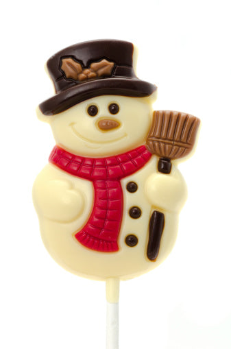 Snowman Lollipop (White/Milk) 35G (24Pcs)